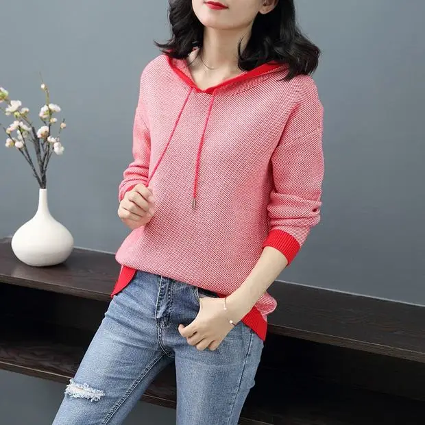 Распродажа Moleton Feminino Inverno Moletom Feminino 9273 женский полосатый пуловер с капюшоном, пол 59-1,4 строк, 2 полки