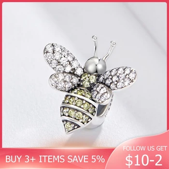 

CodeMonkey Queen Bee Charm 925 Sterling Silver Bee Charms fit Original Design Bracelet & Bangle Necklace Jewelry Making C1194