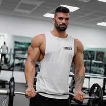 Стиль, Европа и Америка, мужской жилет для фитнеса, приталенный, спортивный, чистый хлопок, Базовая рубашка для бега, тренировочные Топы