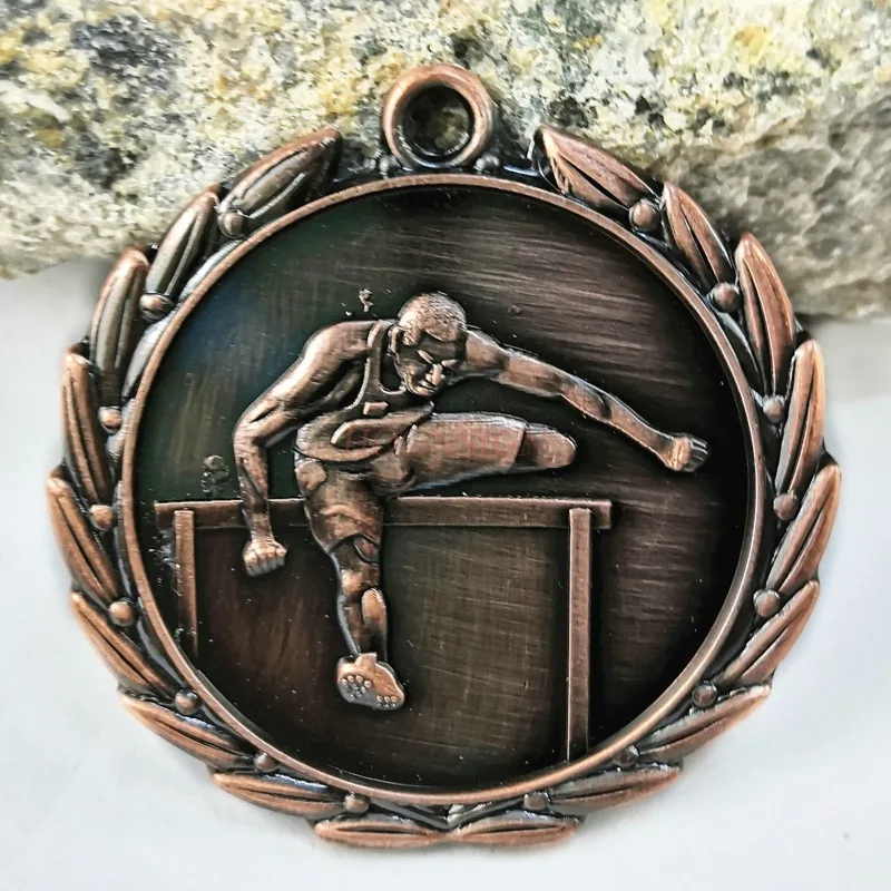 Мужская медаль для соревнований Hurdle Games памятная Золотая бронзовая школьная