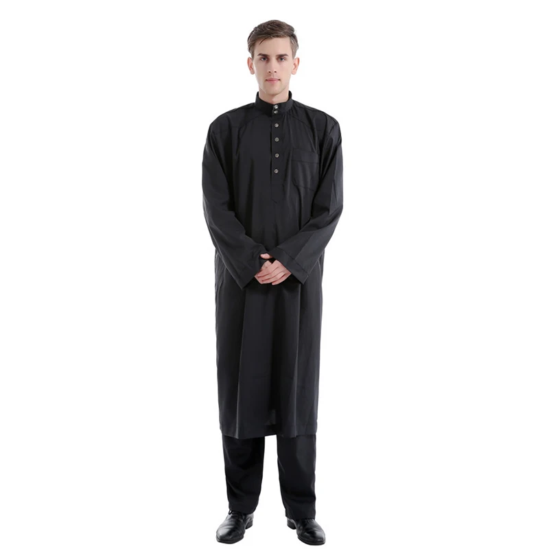 Модная мусульманская одежда мужские включает топ + штаны ropa musulmana hombre курта для