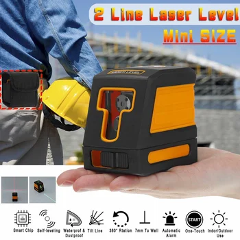 

ZEAST 2 Line Red Light Mini Laser Levels Self Leveling 360 Rotary Measure Cross Horizontal & Vertical Stability Measurement
