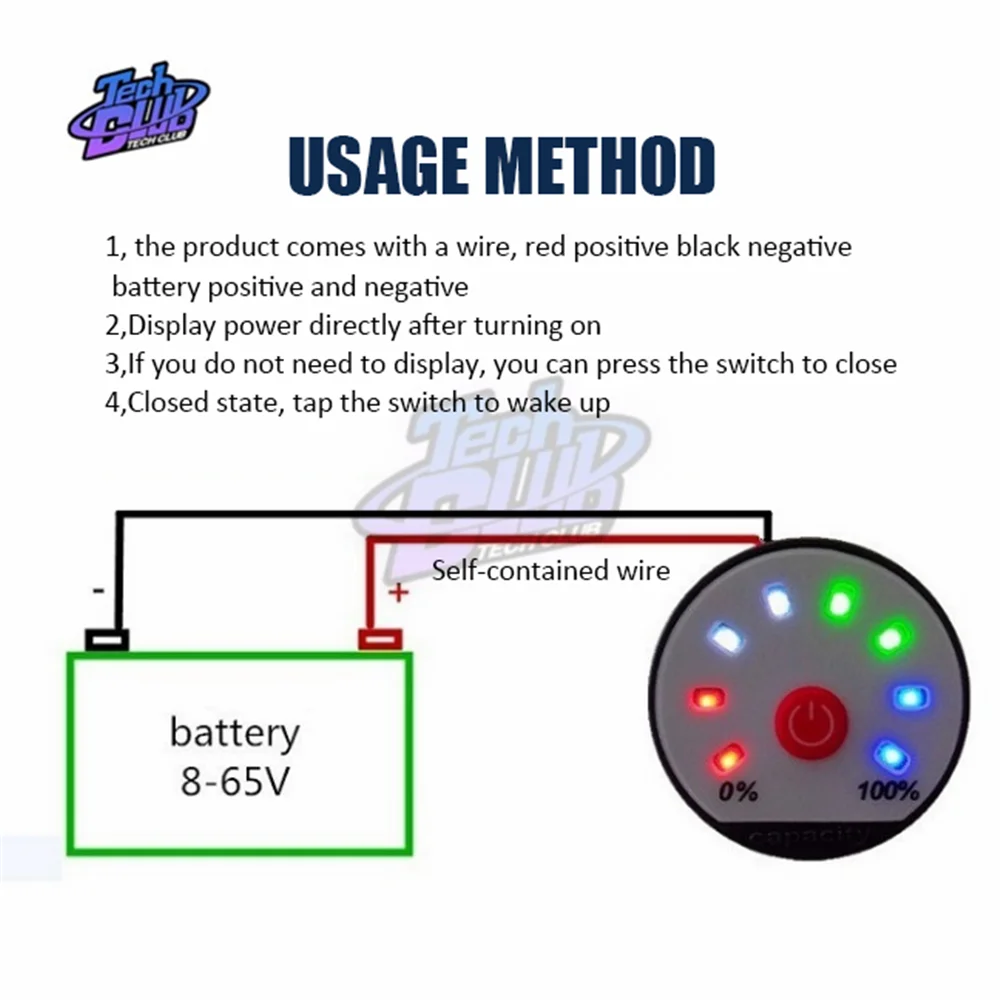 Свинцово-кислотная литиевая батарея Capacity12V 24 В светодиодный индикатор уровня мощности Дисплей метр тестер для автомобиля мотоцикла бытовой
