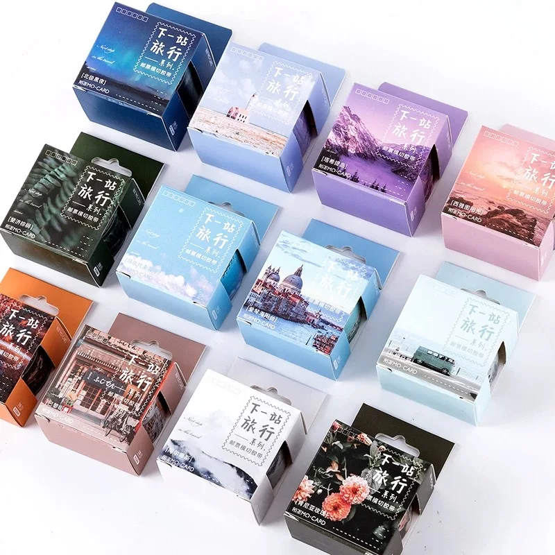 25/34. 5 мм путешествия пейзаж маскировки васи клейкие ленты штамп Скрапбукинг креативный DIY Журнал декоративные клейкие наклейки печать поставки