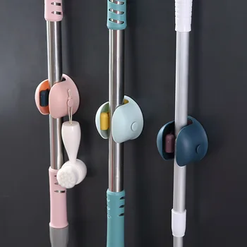 

Mop Rack Punch-free Mop Clip Mop Hook Seamless Toilet Adhesive Wall-mounted Mop Broom Holder Wall Hanger Wall Hanger Bathroom