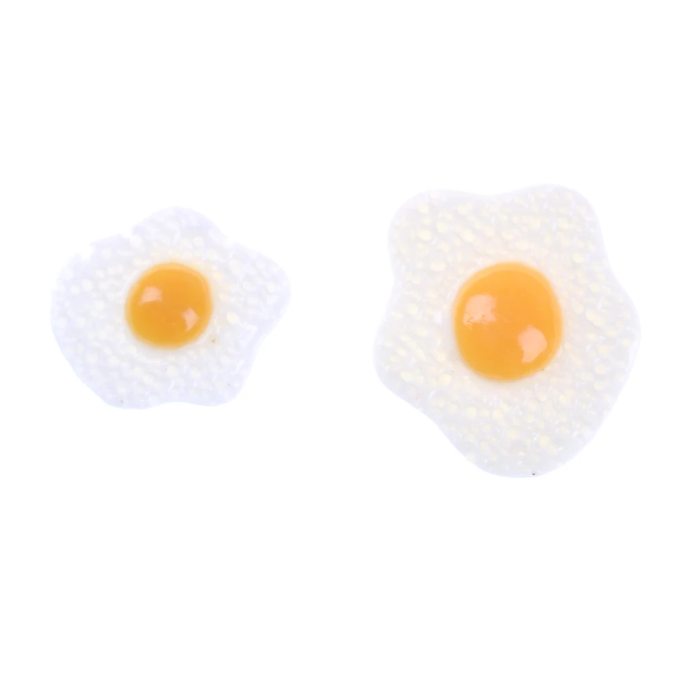 Doll House Toys 10PCS S L Diy Resin Fried Egg 1:12 White Egg Flatback Cabochons Dollhouse Miniature Food DIY Scrapbooking