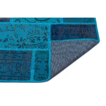 

Handmade Turquoise Vintage Overdyed Patchwork Area Rug 120x180 Cm-3'11''X5'11''