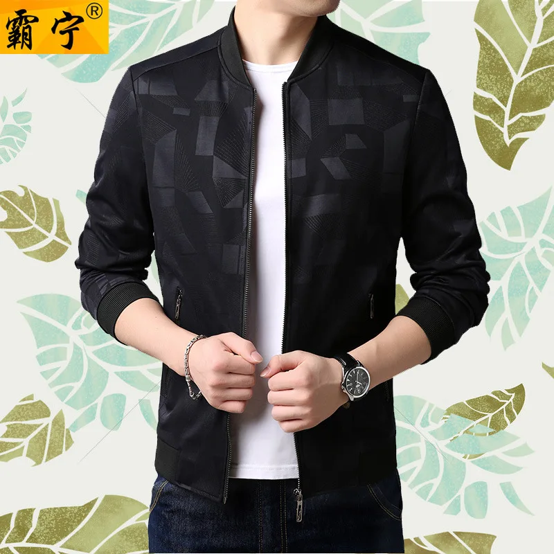 

2019 Spring And Autumn Middle-aged MEN'S Coat Jacket Slim Fit Stand Collar Business Baseball Uniform Casual Clothing Fashion
