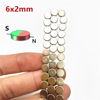 

10/20/30pcs NdFeB Magnet Diametrically Magnetized Rod Diameter 6x2 mm Experiment Precision Instrumentation Magnets 6*2 mm