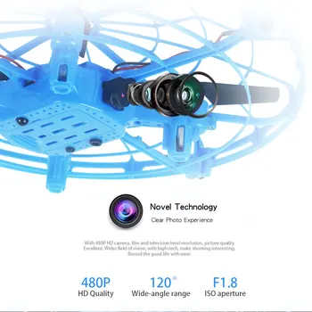 

F66 Mini UFO RC Drone Anti-collision Watch Led Light Gesture Sensing HD Camera Drone Aircraft Quadcopter Toys For children