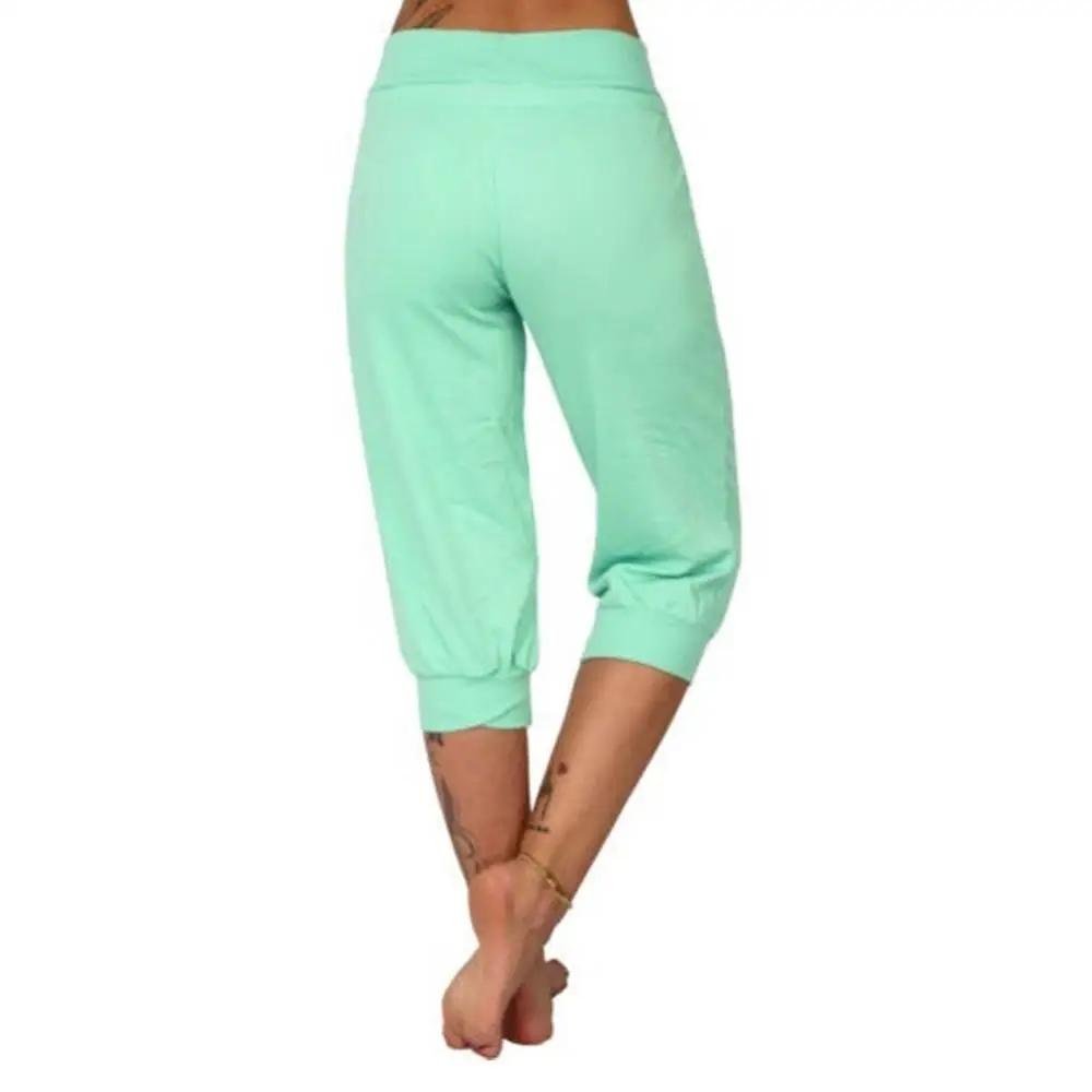 Plus Size Women Casual Capris Yoga Pants Solid Color Low Rise Drawstring Pockets Sports Fitness Gym Shorts Pants sports shorts sports leggings sports pants yoga pants