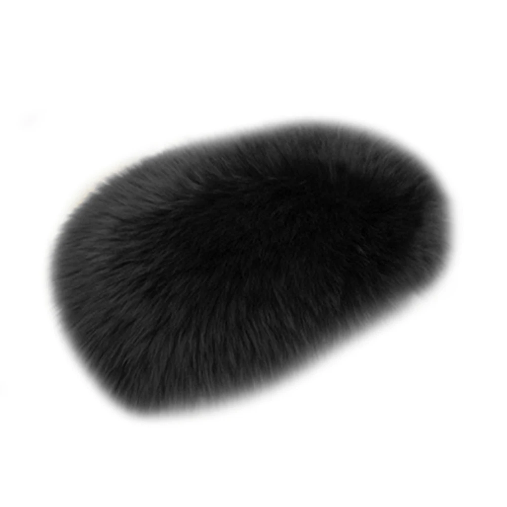 Стильный Зимний мягкий плюшевый Универсальный Автомобильный Центральный консольный подлокотник с ящиком для подушки - Название цвета: Черный