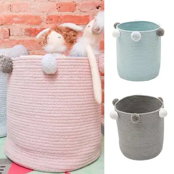 

Nordic Dirty Laundry Basket Organizer Foldable Rope Weaving Large Capacity Clothes Organizer Pouch Holder Laundry Storage Basket