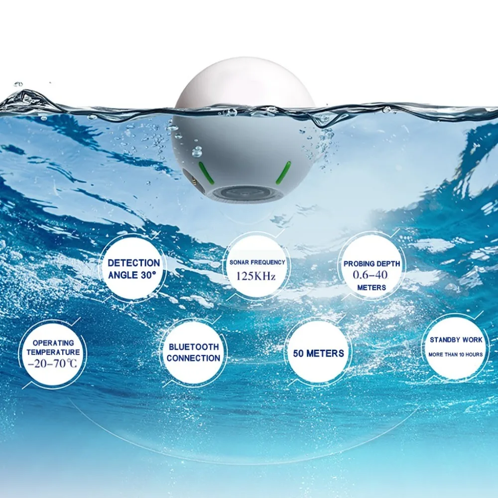 Portable Wireless Bluetooth Fish Fi nder Smart Sonar Depth Detector With #4P12 (8)