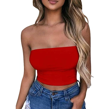 

Blouse Strapless Bandeau Crop Tops Shirt Off Shoulder Elastic Tube Top Bra Women Bandeau hh88