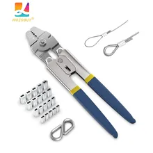 

Wire Rope Crimping Swaging Tool Cable Crimps - with Four Sizes Aluminum Double Barrel Ferrule Crimping Loop Sleeve 0.1mm-2.2mm