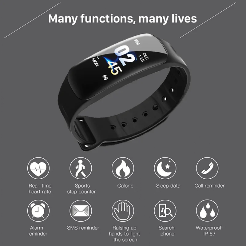 Смарт часы Wearpai C1Plus фитнес трекер артериального давления пульсометр смарт