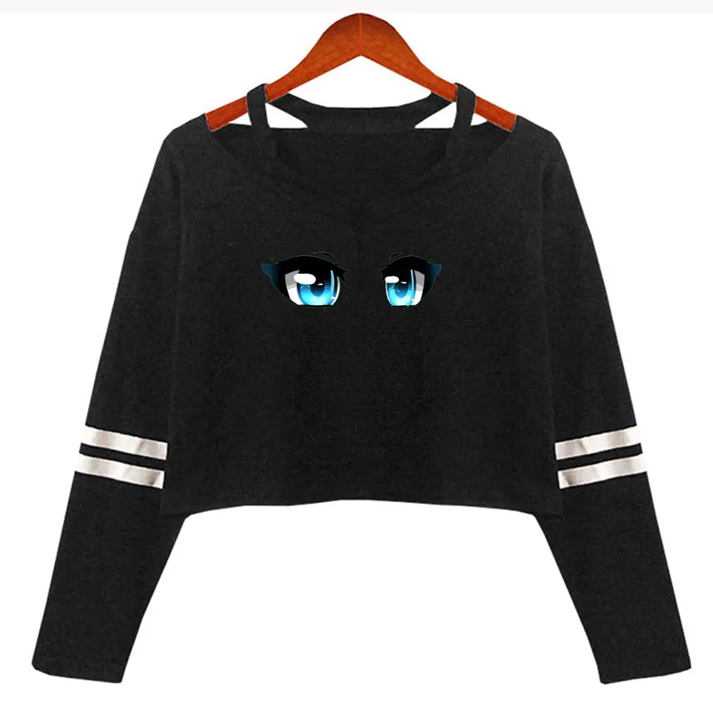 Frdun Tommy Gacha Life Eyes Crop Tops Shirt Women Off Shoulder Shirt Girl Streetwear Women Clothes T Shirts Aliexpress
