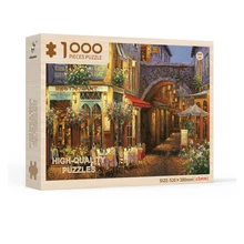 

22 Designs Wooden Puzzle 1000 Pieces Flower Street Jigsaw Toy Delicate Box Gift Boys Girls Brain Game Fun Wholesale Party Item