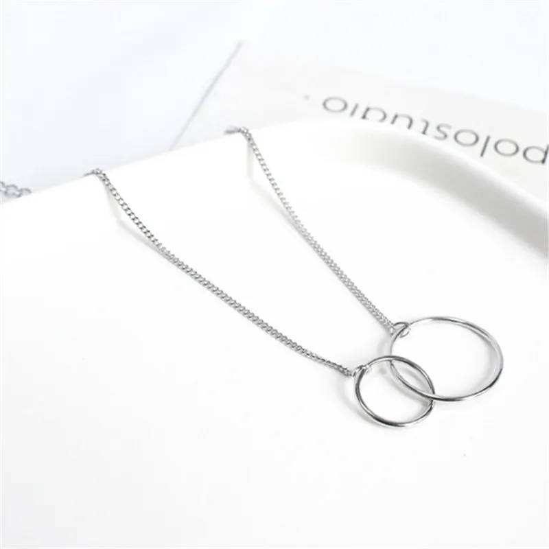 925 Sterling Silver Simple Double Ring Geometric Bracelet Women Korean Style Temperament Party Wedding Jewelry Accessories - Image 4