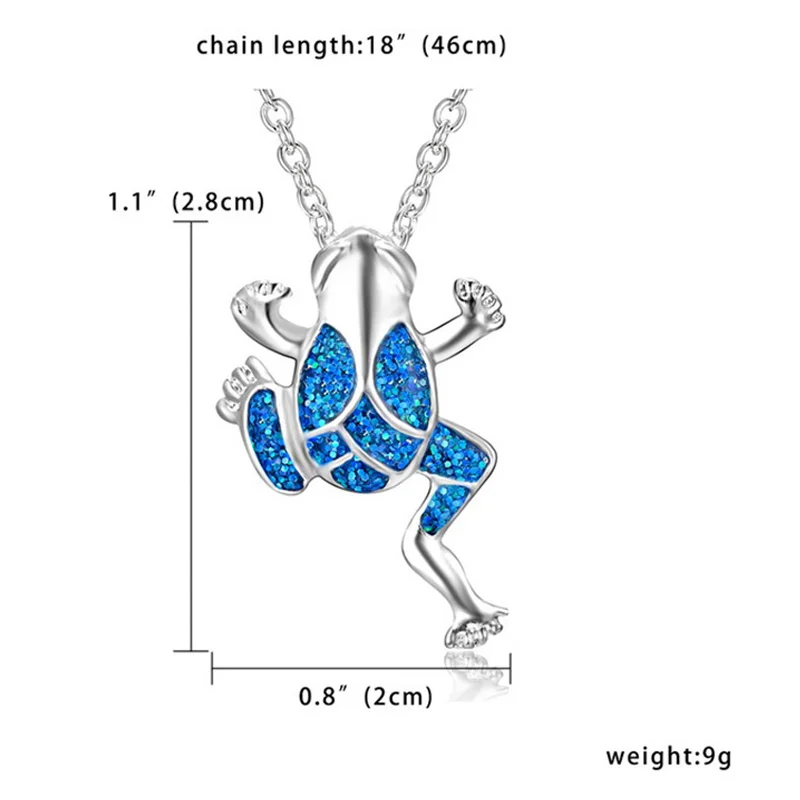 Милое ожерелье «лягушка» модное имитация огненного опала Ювелирные изделия животные кулон ожерелье для женщин ювелирные изделия Детские вечерние подарки