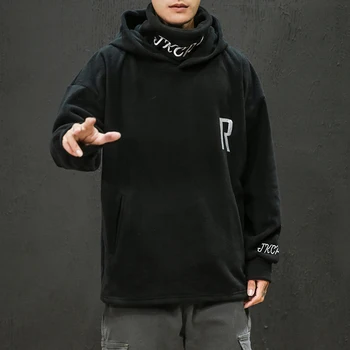 

Men's Sweatshirt 2019 Autumn and Winter New Embroidered Hooded Thicken Sweatshirt Youth Personality Fashion Trend Men's Wear