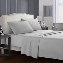 Soft and comfortable bedding set white sheets double complete king duvet cover bed sheet pillowcase adult solid color bed sheet