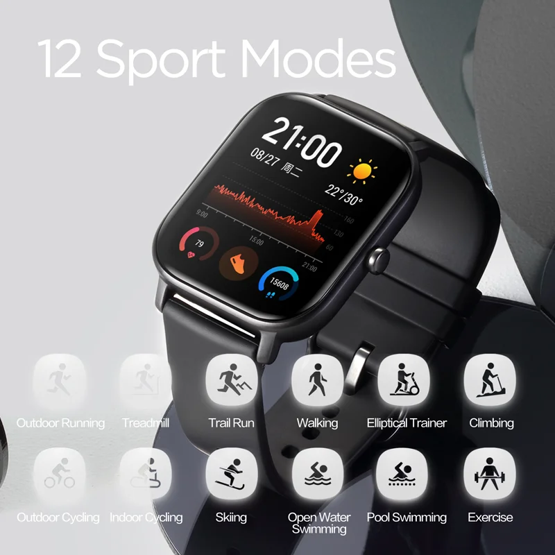 Предпродажа Amazfit GTS Глобальная версия Умные часы SmartWatch GPS Бег Спорт ЧСС 5ATM