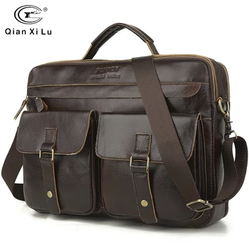 

FONMOR Men's Briefcase Bags For Man Business Bag 2Pcs Set Handbags High Quality Leather Office Shoulder Bags Tote