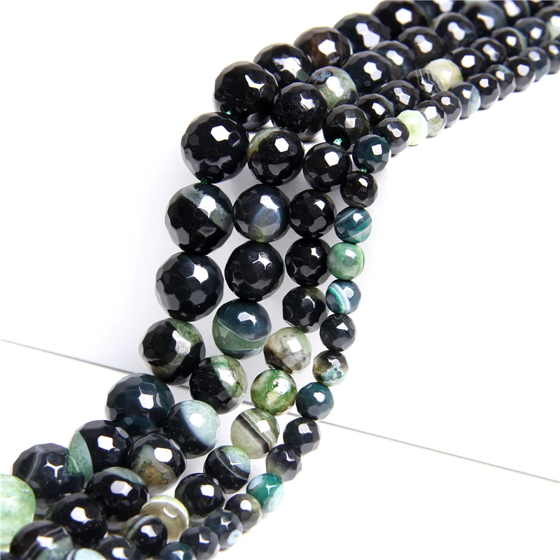 15.5&quot Green Faceted Quartz Agat Round Bead Bulk 6mm 8 mm 10 12 Drilled Spacer Loose Beads For DIY Making Jewelry Bracelet | Украшения и