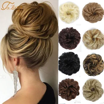 

TALANG Messy Bun Chignon Heat Resistant Synthetic Elastic Hair Bands Lady Hair Bun for Brides/Party Scrunchies Donut Chignon
