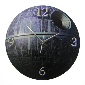 

Space Sations Death Star Printing Wall Clocks Silent Quartz Hanging Clock Planet reloj de pared Modern Design