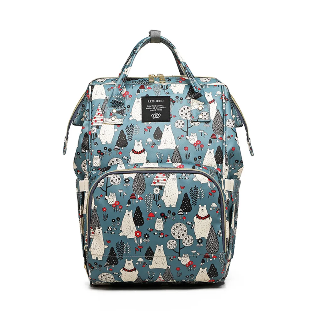 Light Blue Сумка для подгузников с милым медведем, сумка для беременных детей, водонепроницаемая сумка для подгузников, рюкзак, сумка для подгузников, большая вместительность, сумки для мам - Цвет: Light Blue