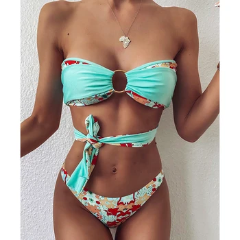 

Sexy Bikini 2020 Swimwear Women Swimsuit Bandeau Push Up Bikinis Set Swimming for Bathing Suit Woman Swimsuits maillot de bain