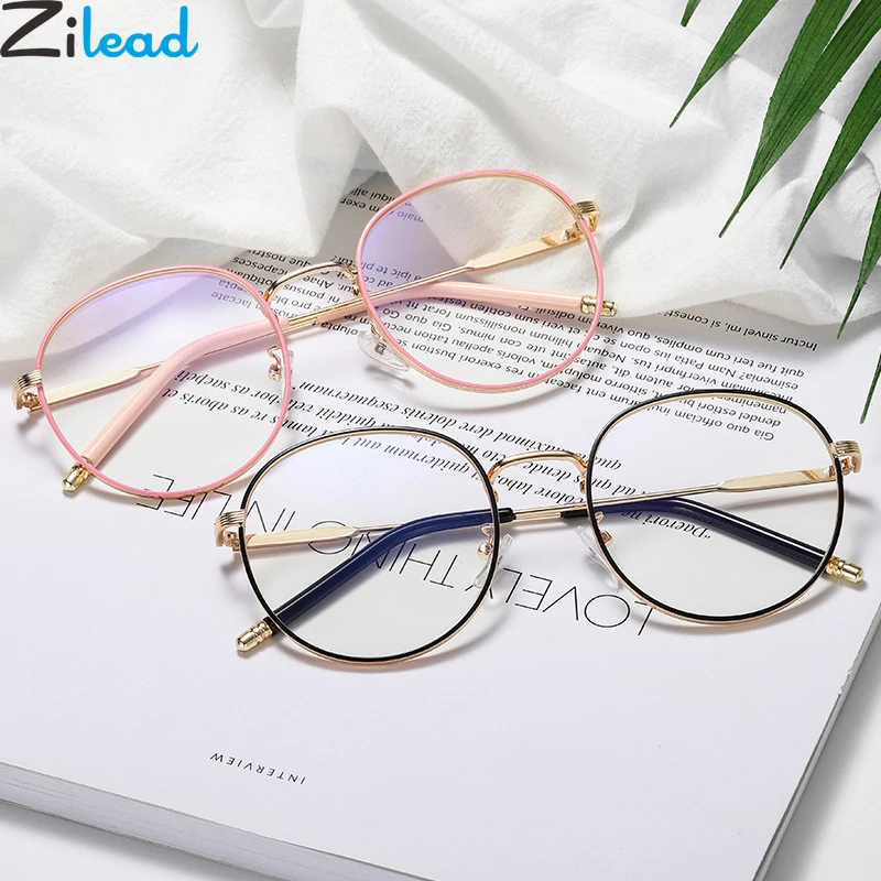 

Zilead Retro Anti Blue Light Glasses Frame Metal Round Optical Sepectacles Plain Eyeglasses Eyewear For Men Women Unisex
