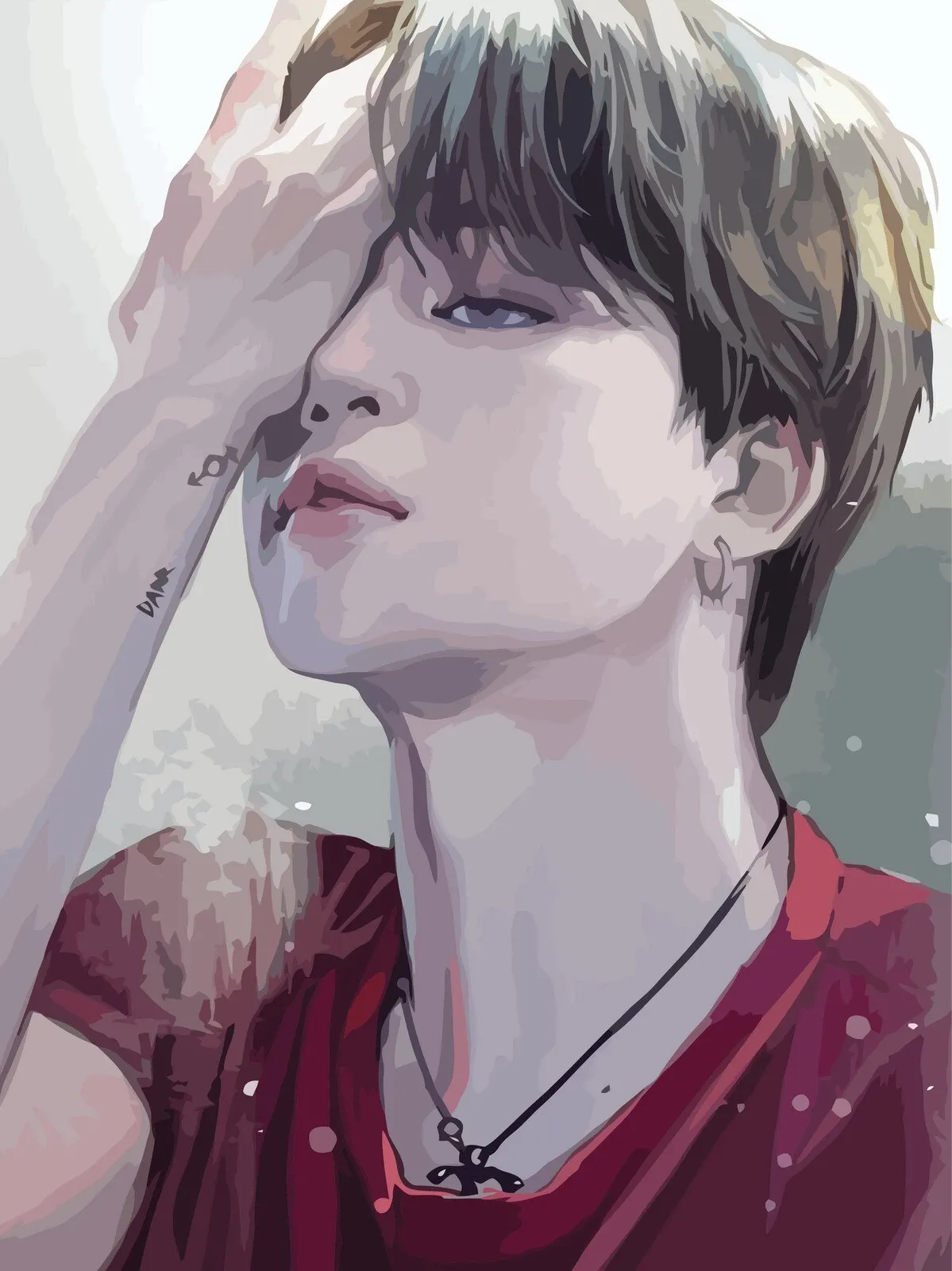 Картина по номерам на холсте набор для рисования kpop bts Jimin Пак Чимин - 2334 30X40 | Дом и