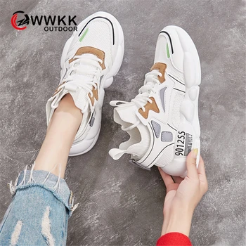 

WWKK Sneakers For Women 2019 Autumn Running Shoes Hot Brand Quality Female Shoes Flats Platform Wedges Walking Shoes Woman
