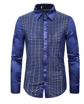 D HIRIGIN новые Для мужчин Slim Fit Повседневная рубашка с длинным рукавом рубашки в клетку хлопковая рубашка топы Человек отложной воротник сорочки для жениха - Цвет: D
