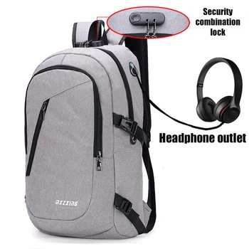 

Computer Laptop USB Charging Backpack School Bag Pack Adult Student Bag Business Backpack Male Unisex Waterproof Travel Backpack