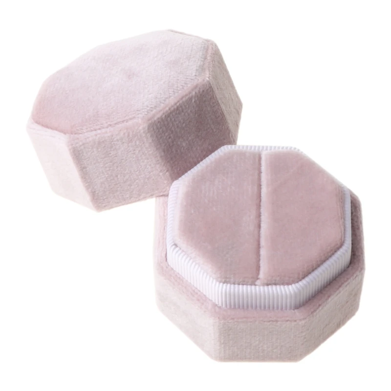 

Античная Octagon бархат кольцо коробка с одним кольцо Дисплей держатель со съемной кольцо крышки коробки держатель для свадебной церемонии