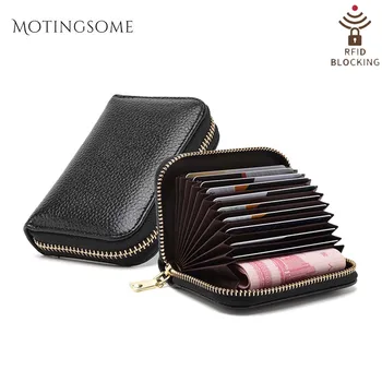 

Genuine Leather Wallets RFID Blocking Square Wallets Short Style Organ Card Holder Coin Purses Money Bag Luxury Design 2020 New