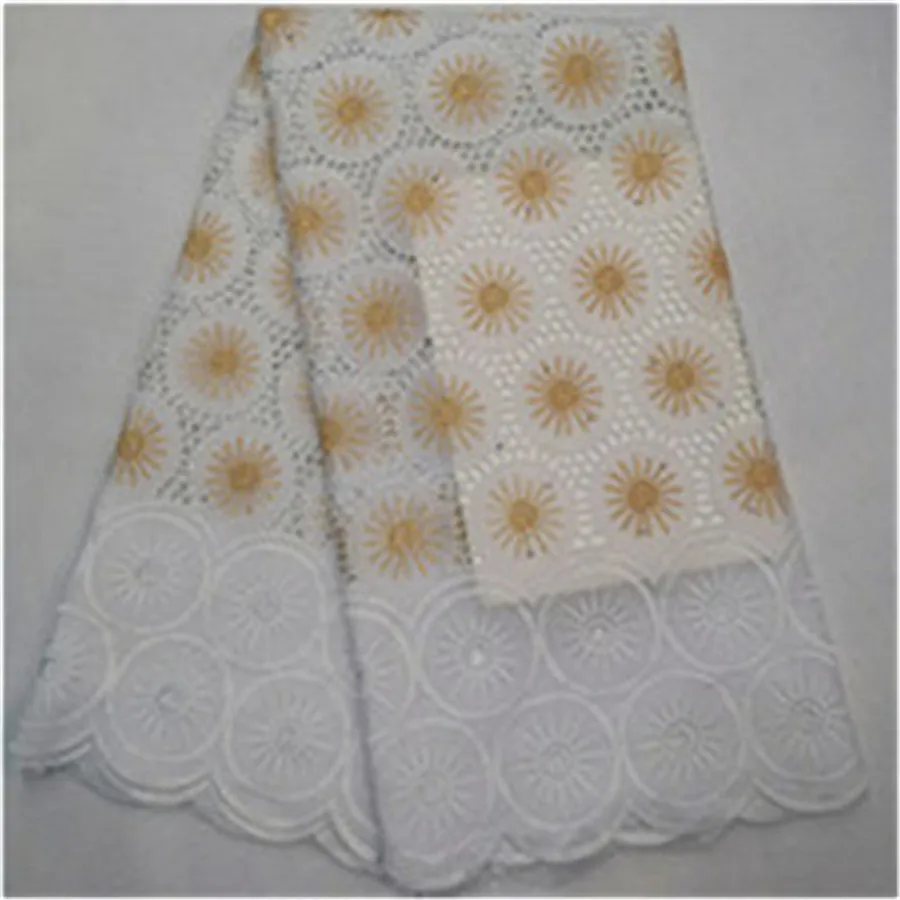 Швейцарские кружева ткань из Дубая сухая кружевная ткань Высокое качество хлопчатобумажная кружевная ткань Tissu Dentelle для вечерние 5 ярдов