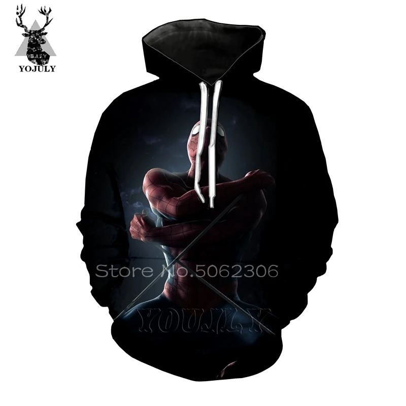 Человек-паук толстовки off white Мужская толстовка фильм 3d принт Marvel супергерой хип хоп Уличная пуловер Топ странные вещи 80 - Цвет: 9