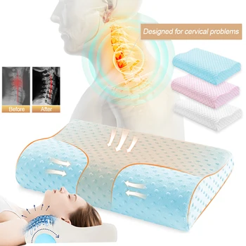 

Pillow Massager For Cervical Health Care Soft Memory Foam Pillow Orthopedic Pillow Latex Neck Pillow Fiber Slow Rebound