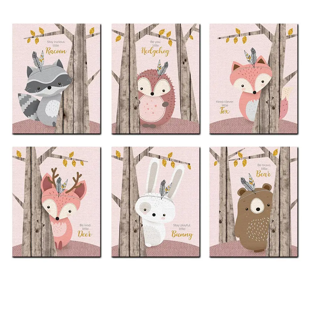

Cuadros Nordic Cartoon Animal Print Canvas Painting Picture Children's Room Plakat Decoraci n Dormitorio Lienzo Decorativo