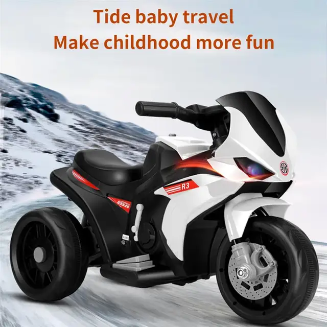 Children electric motorcycle 3-6 years old can charged electric tricycle with music light Kids'S Ride-On Toy Walker Scooter gift 2