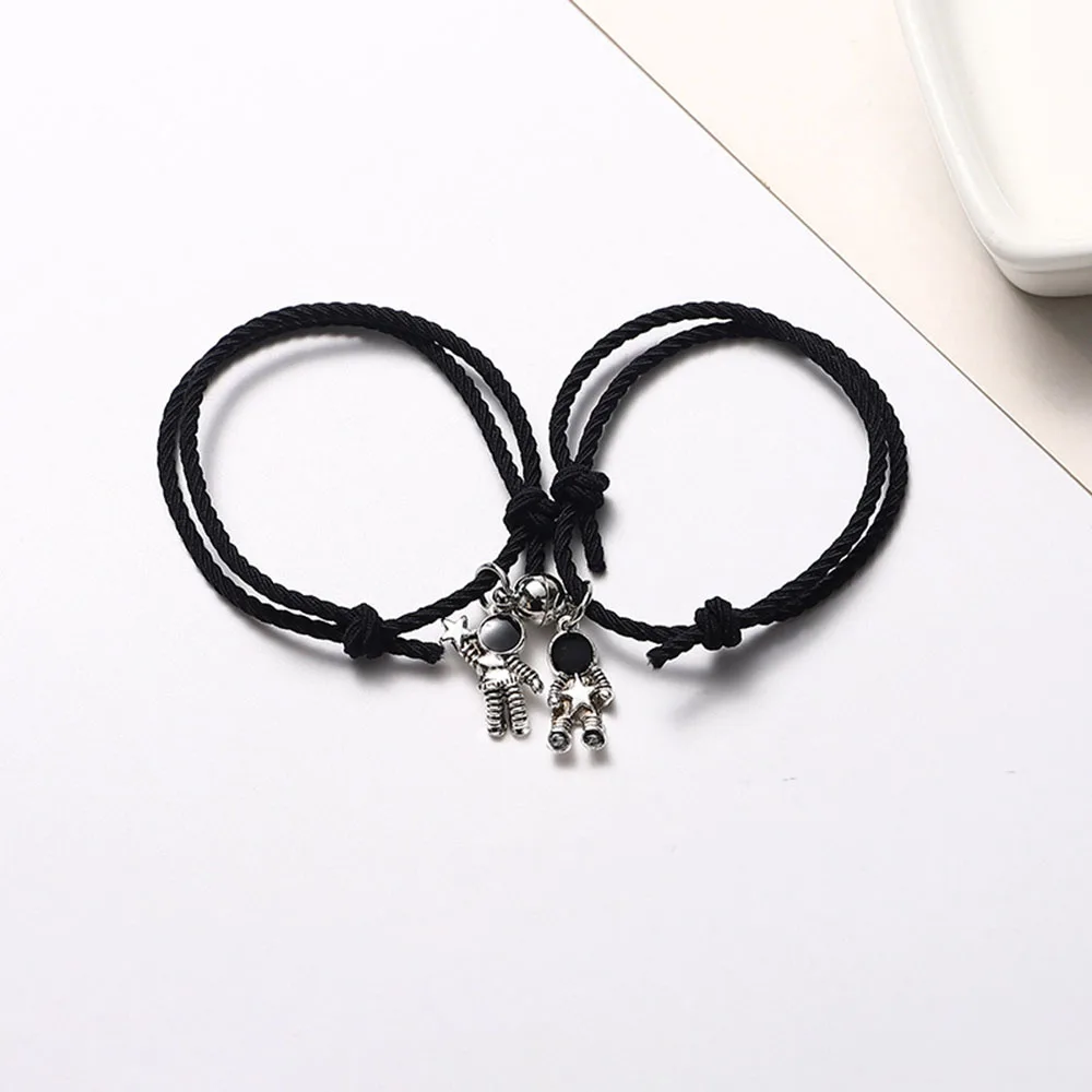 Bracelet Jewelry Couple Bracelet Astronaut Rubber Band Magnet Stone Bell Bracelet Knot Head Rope
