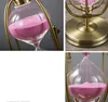 30 /60 Mins Time Hourglass Timer Metal Rotating Sand Clock European Style Living Room Decoration Ornaments Birthday Gift 5