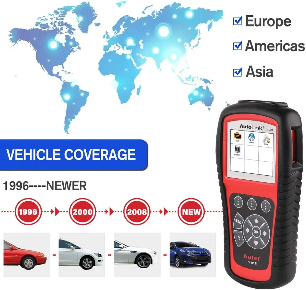 Autel AL519 AL619 OBD2 сканер диагностический инструмент автомобильный считыватель кодов