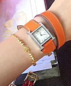 Модные Двухслойные часы из натуральной кожи, роскошные Брендовые Часы с римским номером, waistwatch для девушек, женщин, подарок